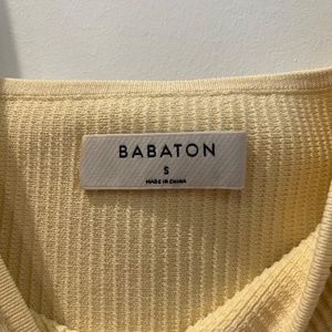 Aritzia Babaton Sculpt Knit Square Neck Tank Size Small Chamomile Yellow